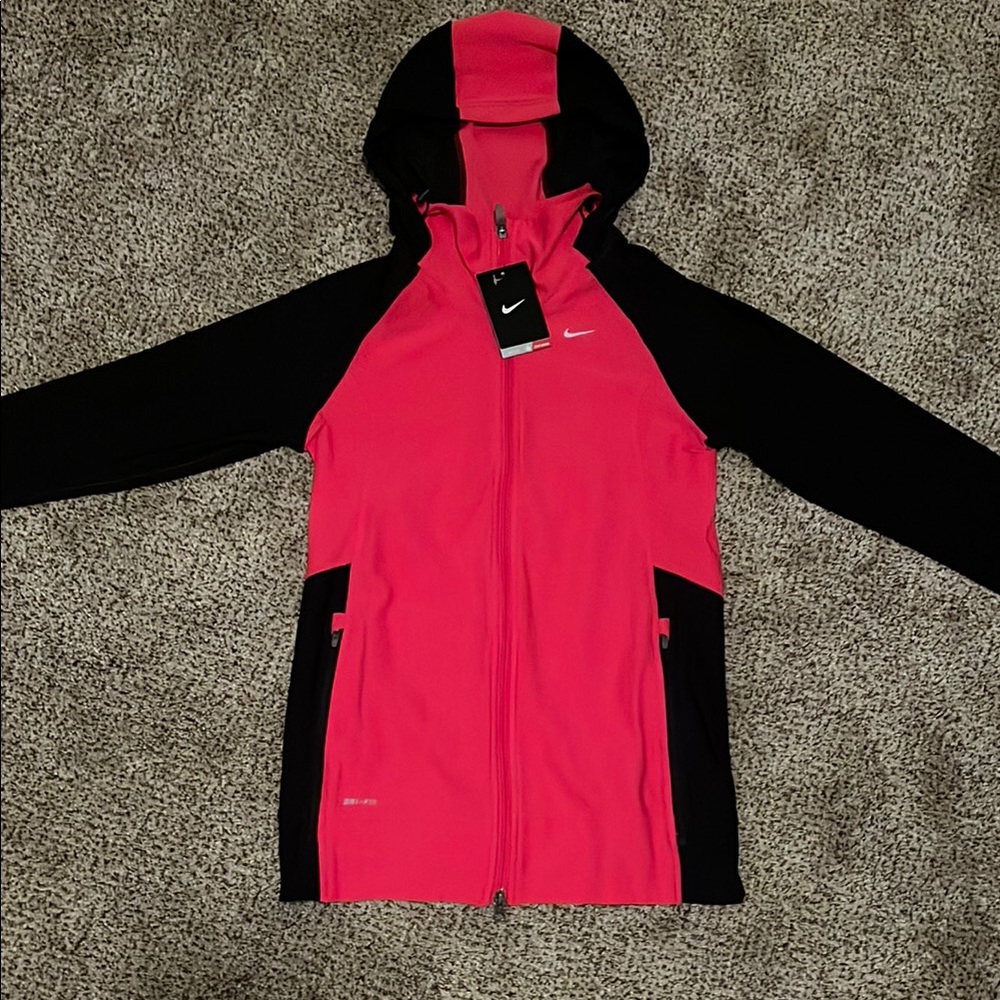 Nike Pink and Black Dri-Fit Running Jacket